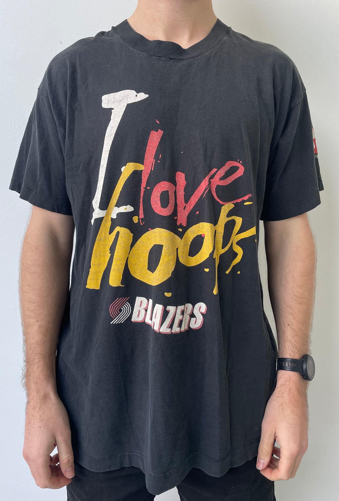 NBA Portland Trail Blazers "I Love Hoops" Black T-shirt