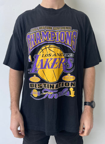 NBA Lakers 2004 Western Conference Champs Black T-shirt