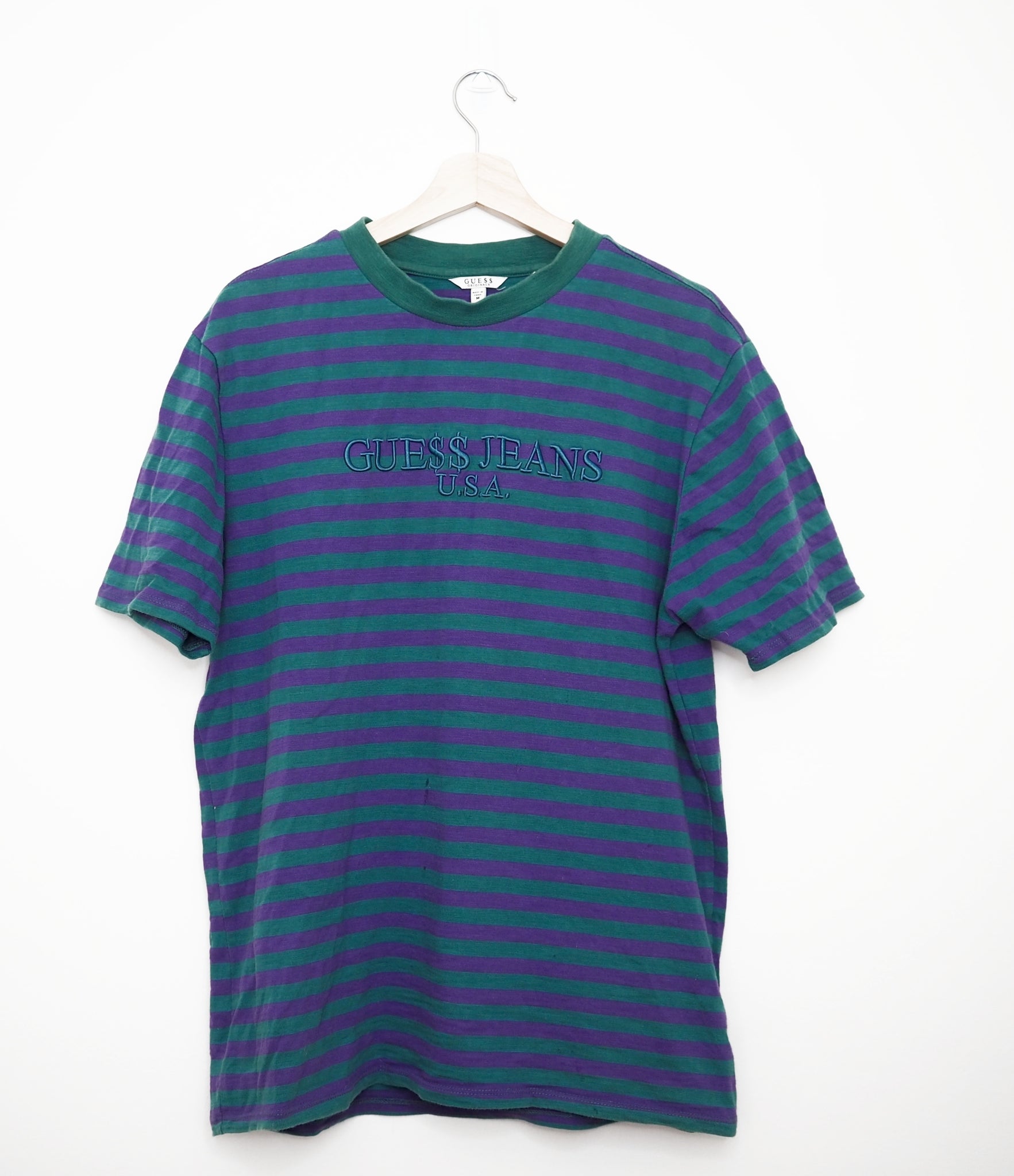 A$AP ASAP Rocky x Guess Jeans Green Purple Size Small Striped T Shirt
