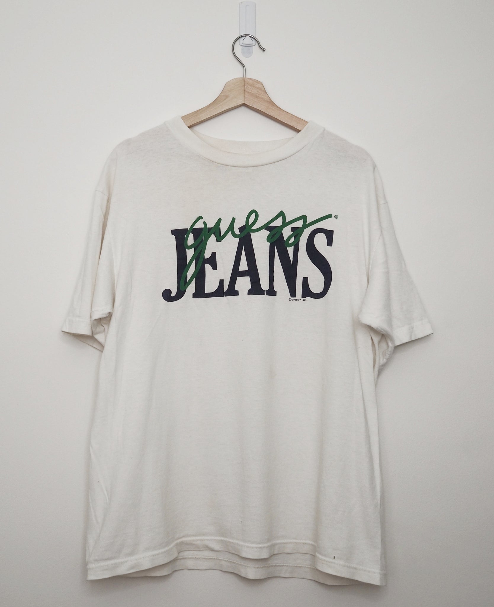 White Guess T shirt logo 1993