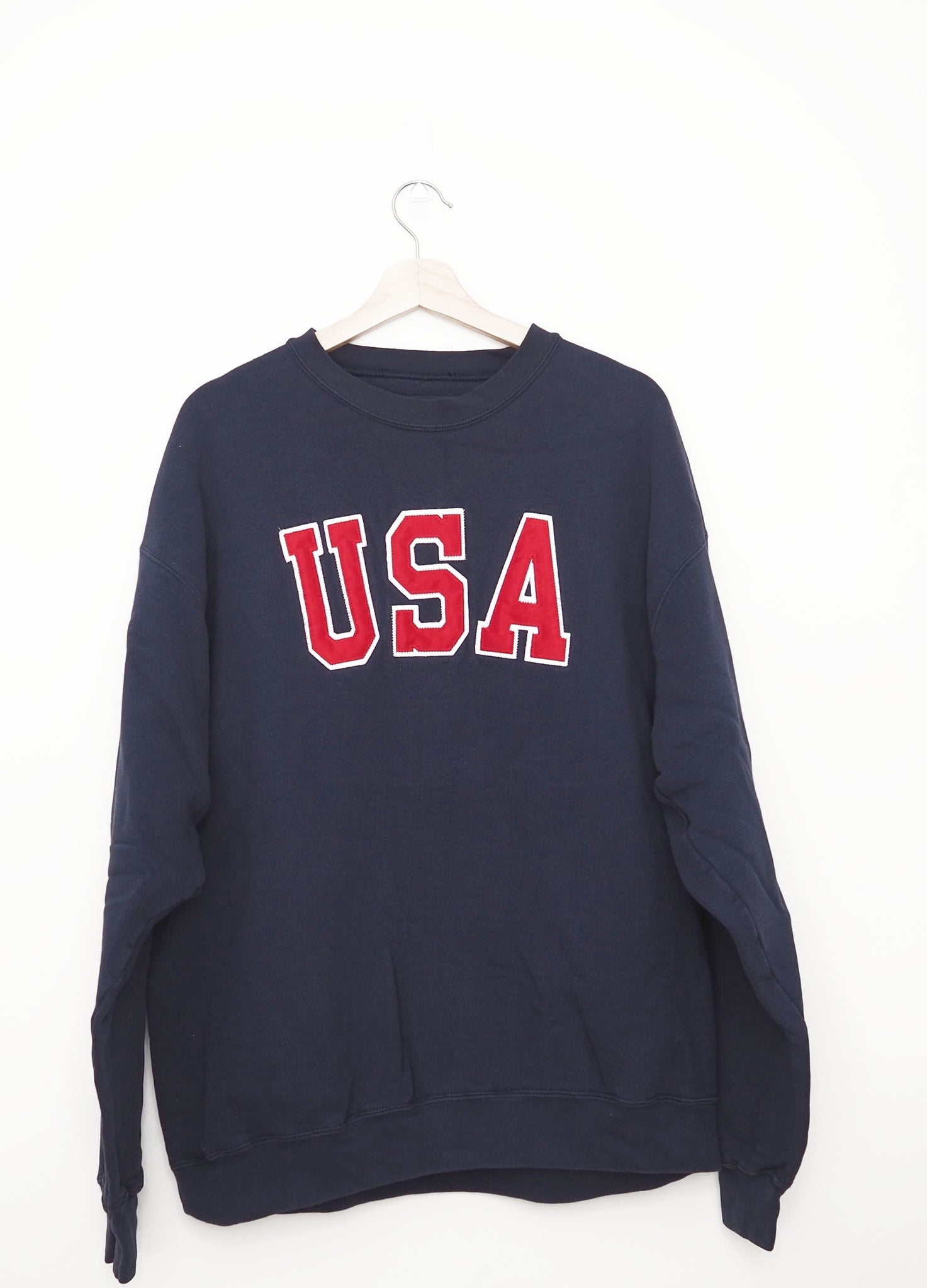 USA Jansport Spellout Navy Red Sweater