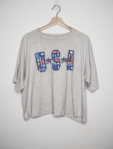 USA Crop Grey T-shirt