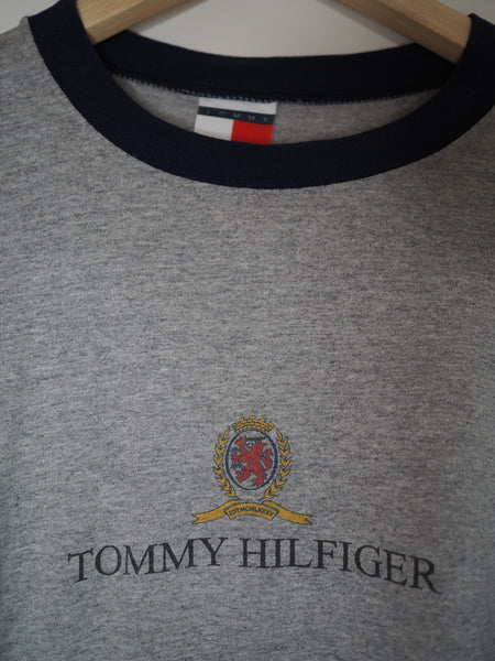 Grey Tommy Hilfiger crest logo