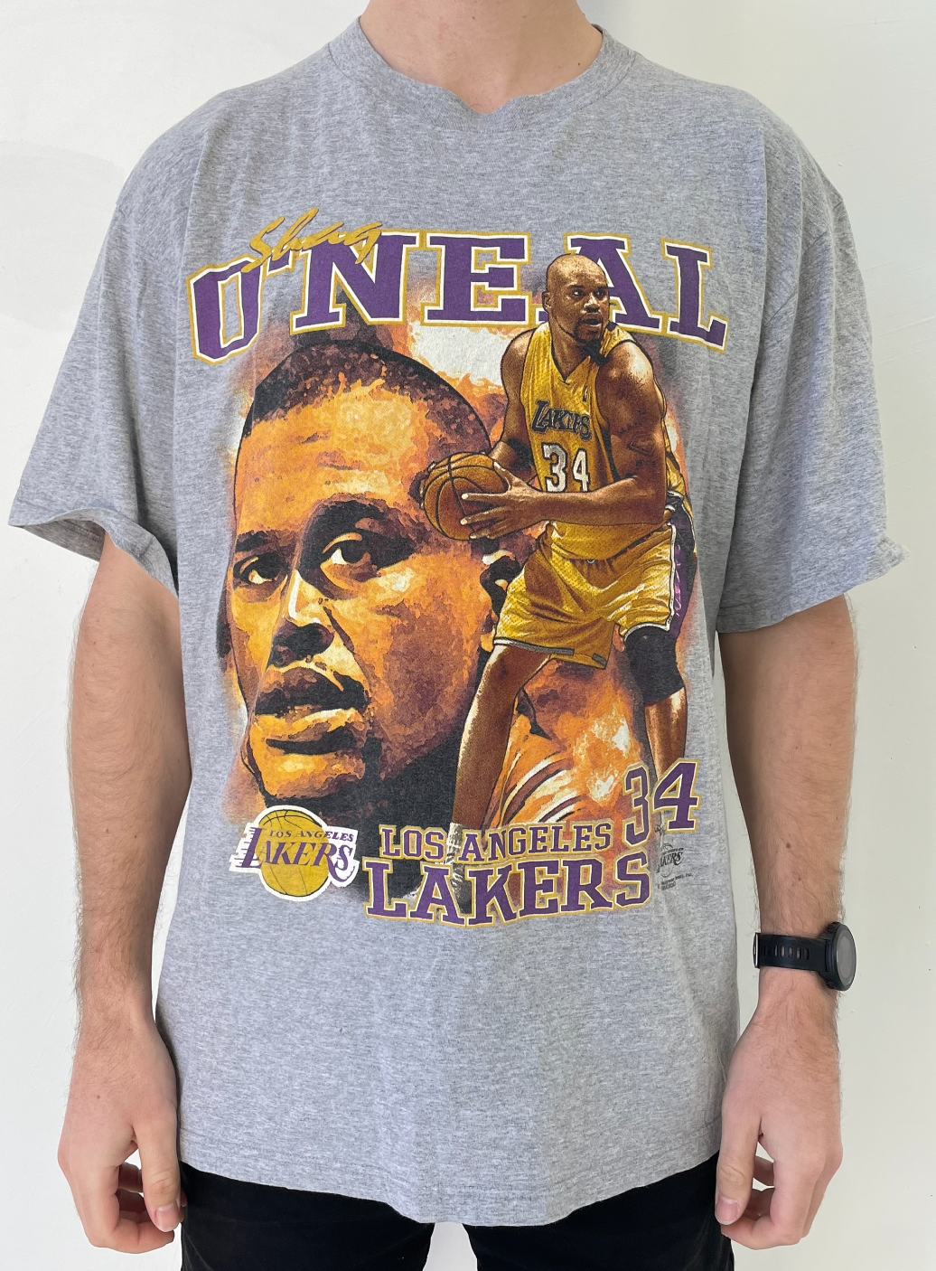 Grey Shaq Lakers 2000's Lee T-shirt