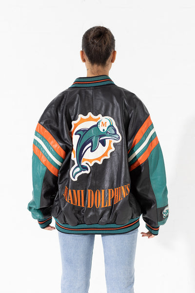 1980's Miami Dolphins Leather Jacket