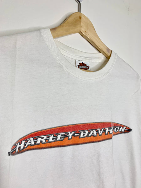 Harley Davidson White T-shirt - Orlando red and orange