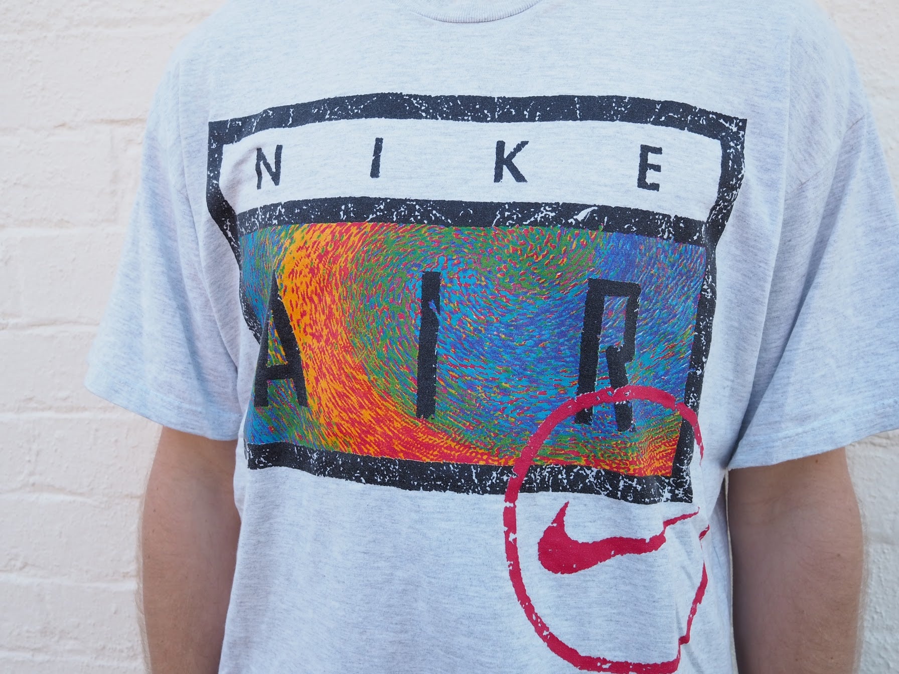 Nike Air Grey T-shirt. Multi coloured logo