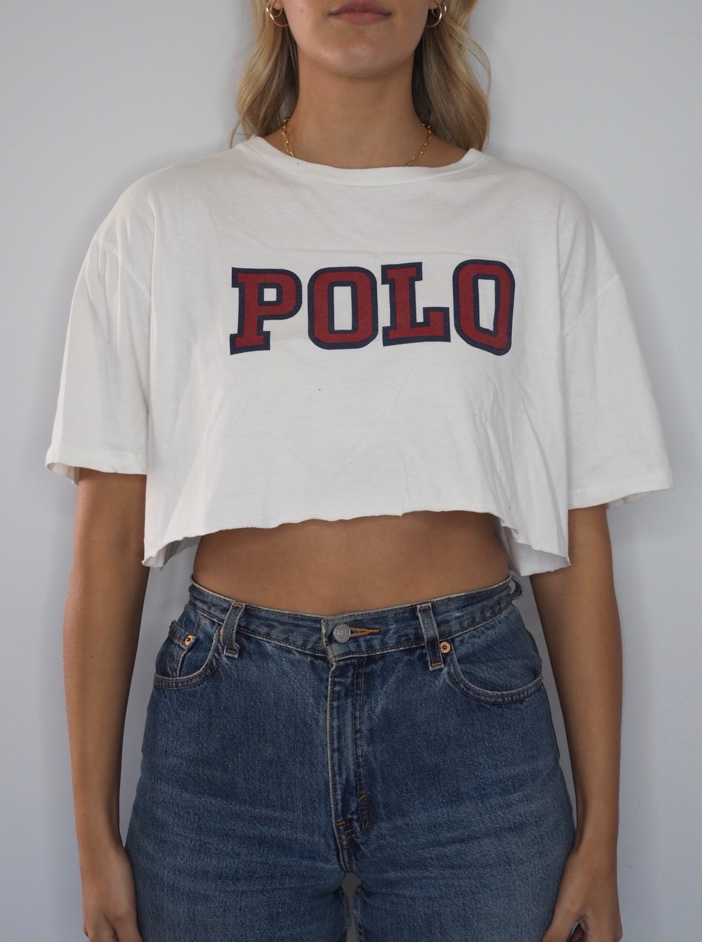 White Polo Ralph Lauren crop T-shirt