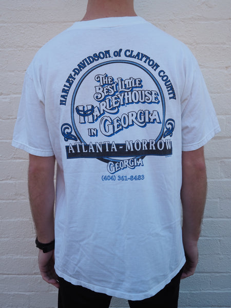 Harley Davidson White T-shirt - Atlanta Georgia chest logo