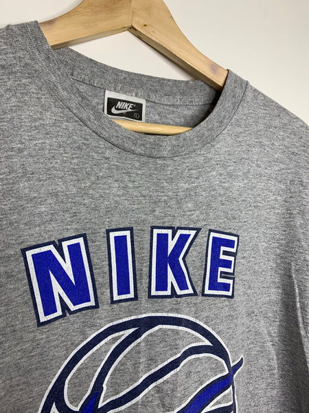 Grey Nike Basketball T-shirt Blue logo
