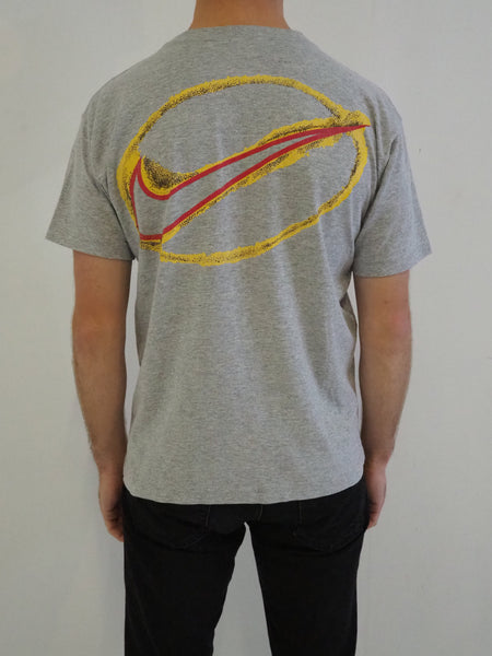 Grey Nike T-shirt with Yellow and Red Graphic