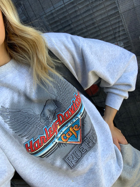 Harley Davidson grey sweater - New York Cafe