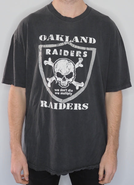 Black Oakland Raiders NFL No Pain T-shirt