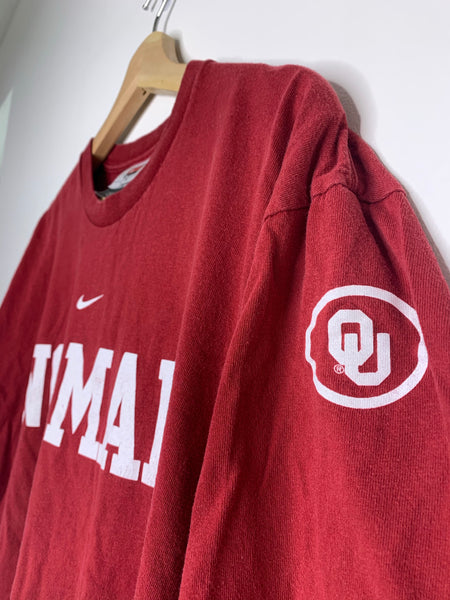 Nike Red and White Norman College T-shirt